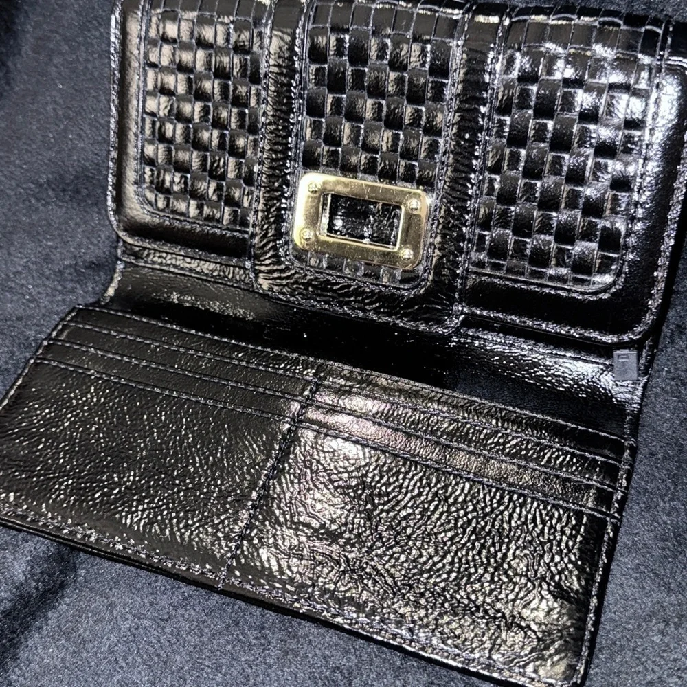 Elliott Lucca Black Cow Leather Clutch with Sliver Detail